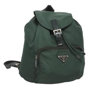 PRADA Backpack Nylon Green Silver